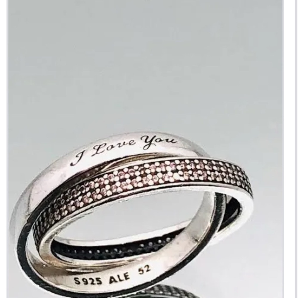 Silver and Brown 'I Love You' Ring